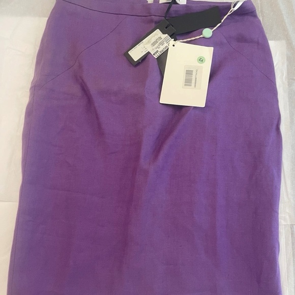 NWT! Versace Hemp Skirt IT 42 Gianni Versace Inside Label PURPLE Pencil MEDUSA - Picture 2 of 16